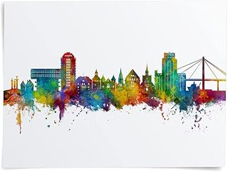 Stavanger Norway Skyline art print poster, unframed -25743