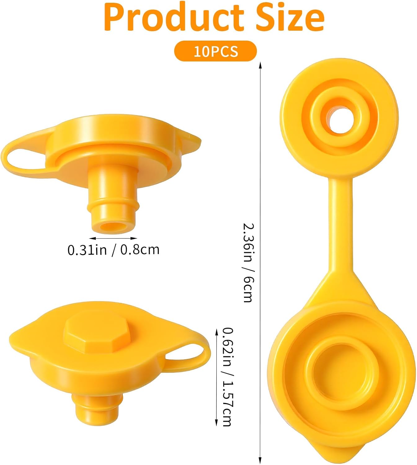 12 Pcs Gas Can Vent Caps, Universal Gas Can Vents Kit for Plastic Gas-Cans | Plastic Gas Can Vents Caps, Universal Yellow Gas Can Vents Kit for Plastic Gas Cans Fuel Jug, Leak-Proof Replacement Kit