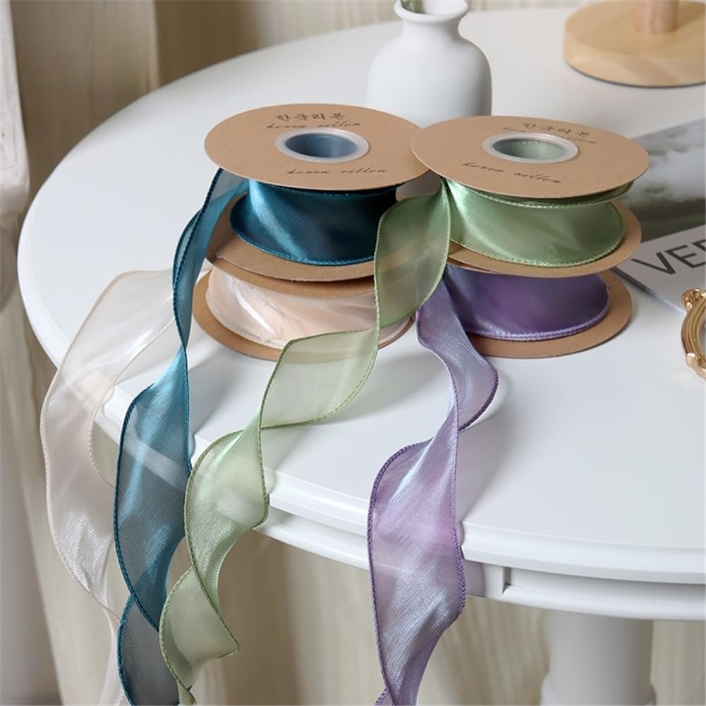 90 Yard Geschenkverpackung Band 4 cm – Chiffonband, Satinband, Organzaband, Tüllband, Seidenband, Dekoband für Weihnachten, Hochzeit, Geburtstag, Party & Geschenkideen (Vintagerot)