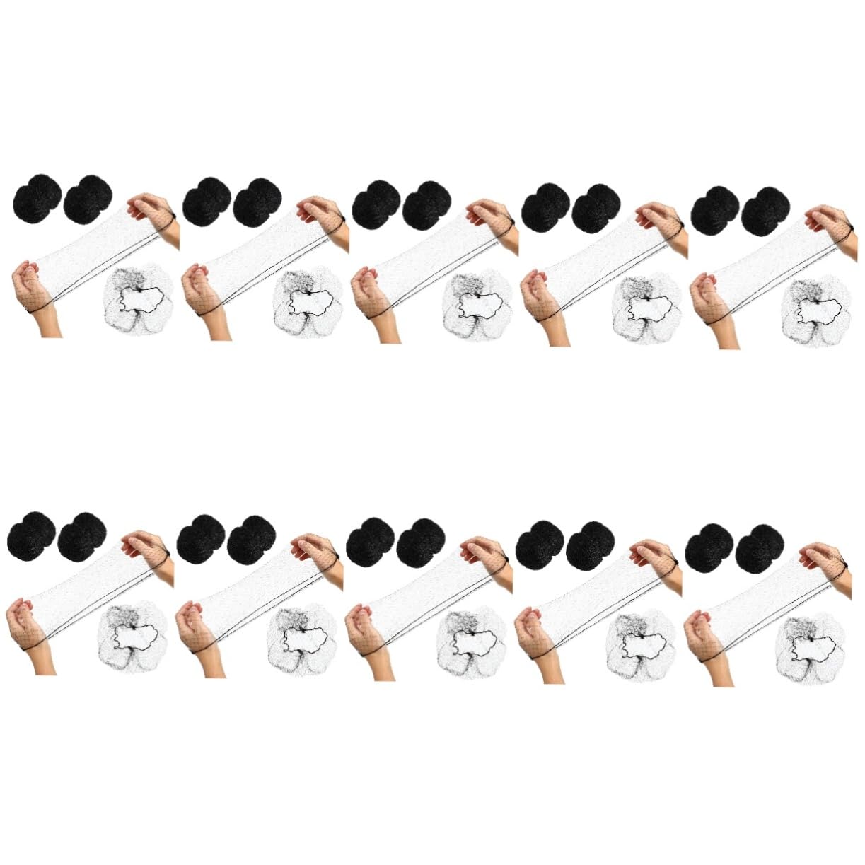 10 Sets Weiche Elastische Netz-haarnetze Schwarze Haarnetze Für Catering Restaurants Krankenhäuser 100 Stück * 10