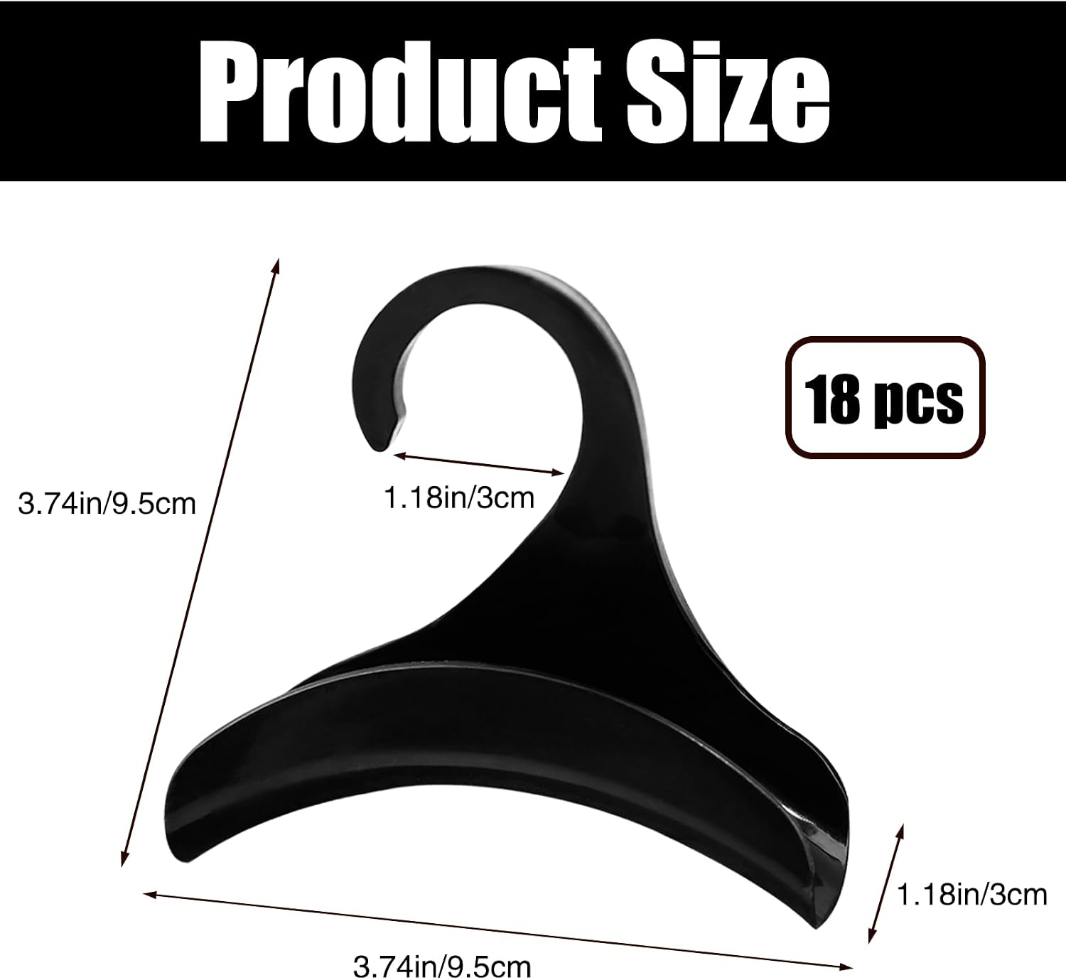18 Pcs Purse Hanger Acrylic Hooks Note Holder Closet Organizer Storage for Storing Bag Tie Purse Belt Backpacks Handbag Satchels (Black)