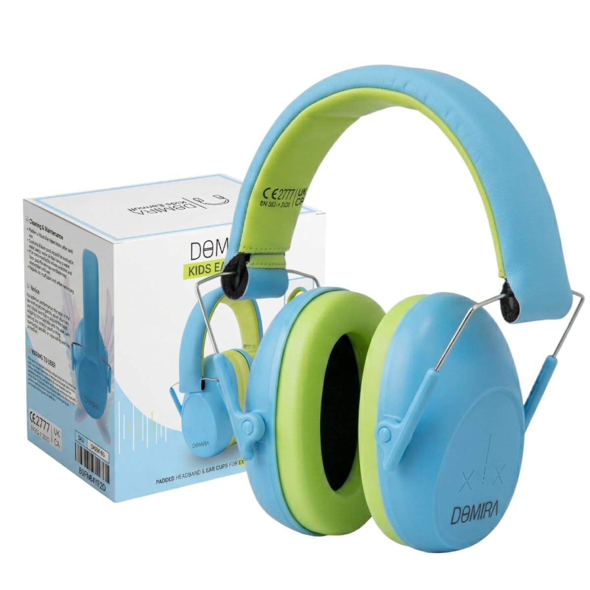 Domira Blue Kids Ear Defenders – Noise Cancelling Headphones For Autism, Hearing Protection Earmuffs Snr 24Db For Children Age 2–14, Adjustable & Comfortable – 4 Colour Options (Blue)