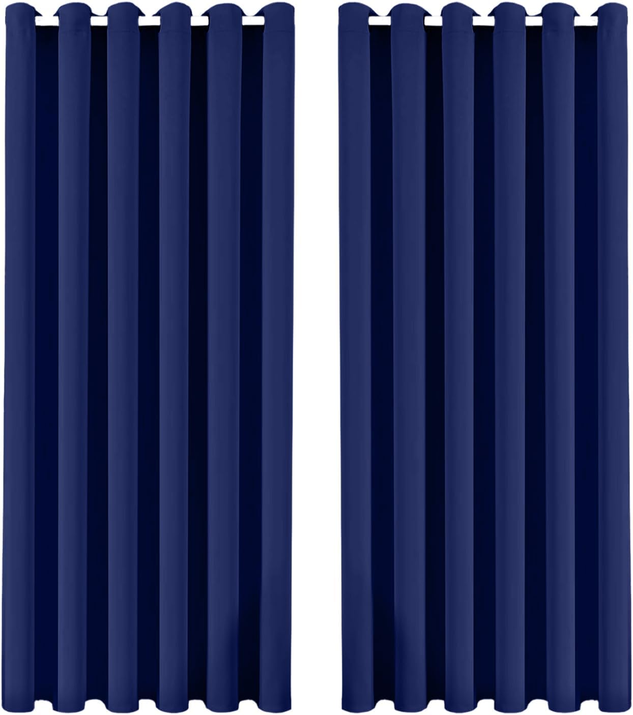 Bedlooms Navy Blackout Curtains For Living Room 46X72 Inch Eyelet Curtains For Bedroom Thermal Insulated Privacy Curtain 2 Panels With Tiebacks