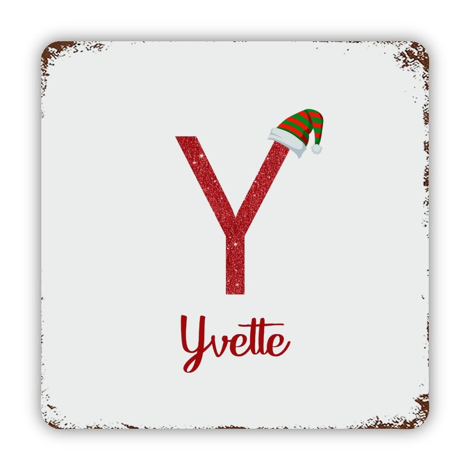 ENEDNATE Personalized Name Custom Initial Letter Y Aluminum Tin Metal Sign for Indoor Outdoor Business Retail Store Patio Yard Home Decoration Easy to Mount Wall Art Print Poster 12x12 Inch
