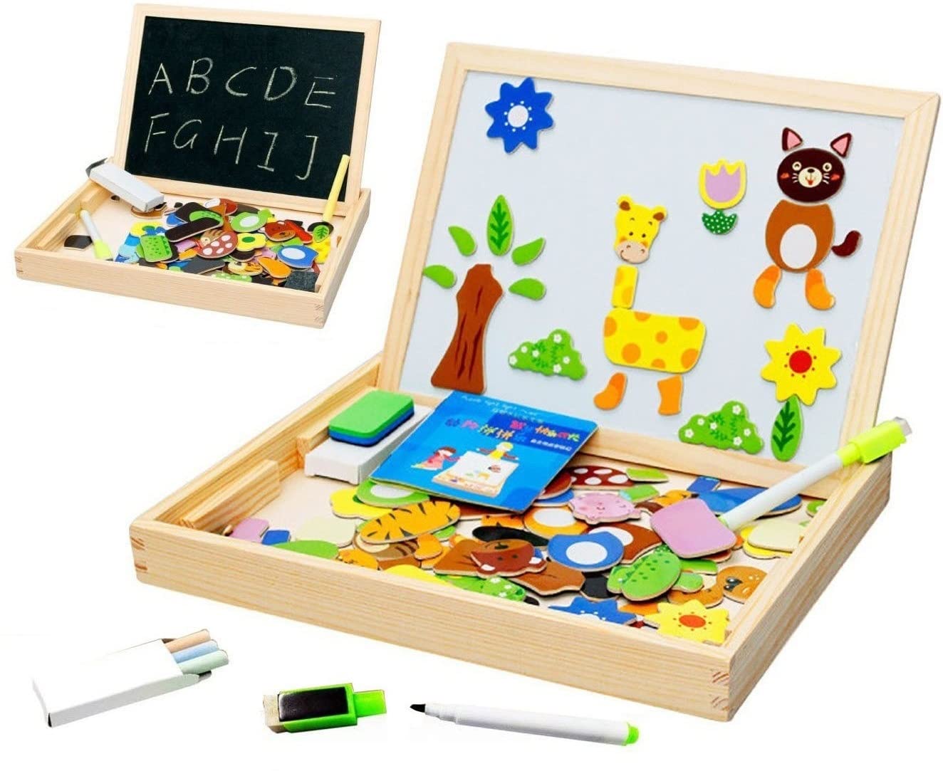 Bestie toys Educational Learning Board Multipurpose Double-Sided, Magnetic Wooden Puzzle Writing, Puzzle, White and Black Board (B0B5ZQJ5R9) Amazon Price History, Amazon Price Tracker