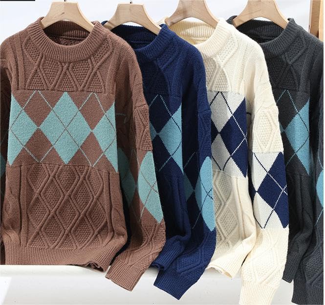 Chunky Knit Wweater Mens Oversized Sweater Unisex Long Sleeve Cable Knit Pullover Sweaters2