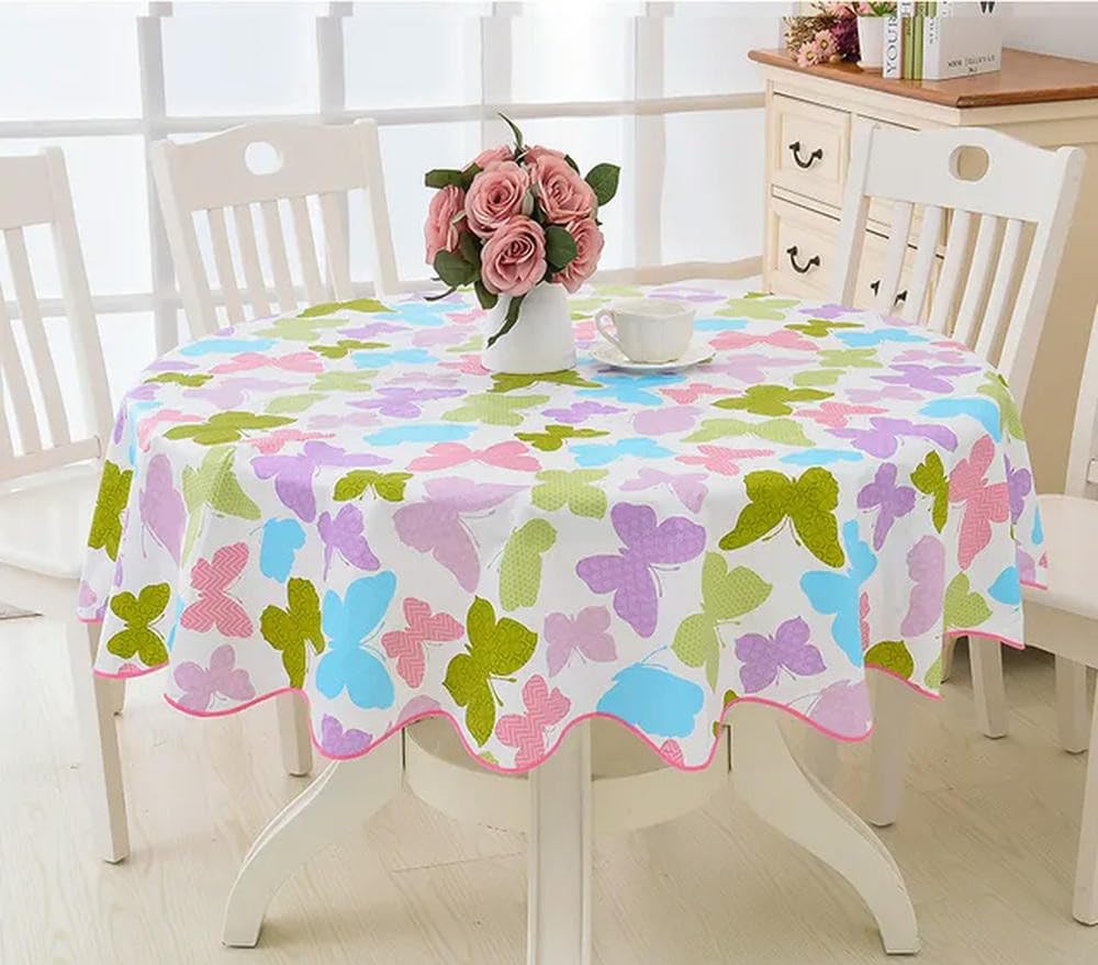 XHBYW 137-200cm PVC Hotel Waterproof and Oil Proof Large Round Tablecloth Hotel Plastic Round Table Cloth Wash Free and Scald Proof Table Cloth