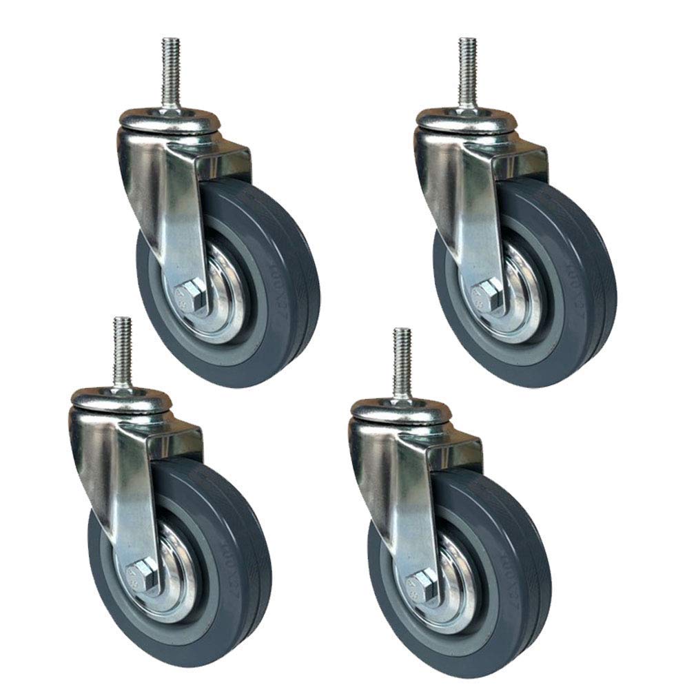 MXXQRHF Heavy Duty Swivel Caster Wheels for Trolley 4Pack Blue Polyurethane Replacement Casters 270kg Capacity Ideal for Fur Tables and Industrial Use