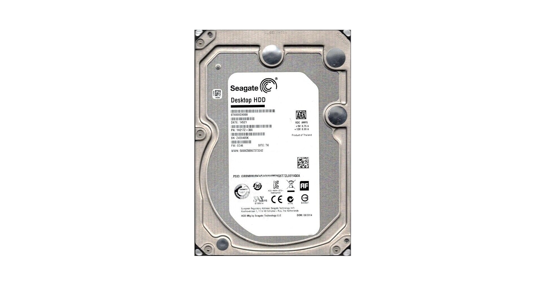 内蔵型ハードディスクドライブ 6TB HDD 3.5 ST6000VN0033 SATA600 7200 Amazon | Seagate IronWolf 3.5