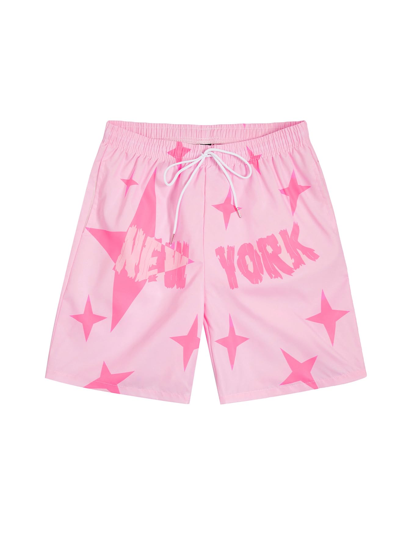 COZYEASE Men's Letter Graphic Print Drawstring Waist Shorts Casual Tie Front Track Athletic Gym Shorts