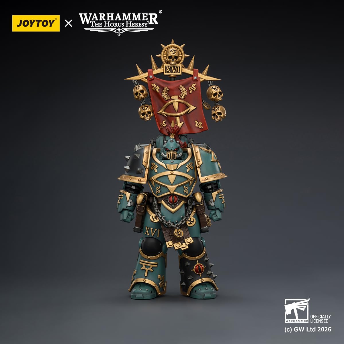 TOYVERSE JOYTOY Warhammer The Horus Herejy Sons of Horus Vheren Ashurhaddon Master of the True Sons with the Hacha Serpentis Figura de acción a escala 1/18, modelo de personaje para mayores de 15 años
