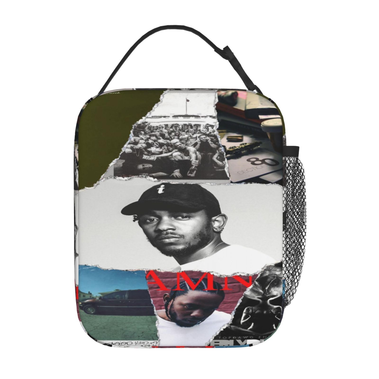Kendrick Music Lamar Lunch Bag Insulated Portable Lunch Bags Reusable Lunch Tote Handheld Lunch Pouch Leakproof Bento Box for Women Man