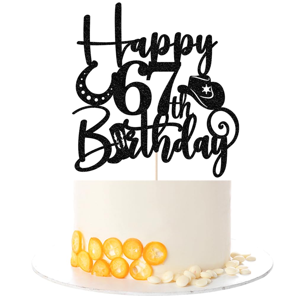 Kaoenla Cowboy Cake Topper-cowboy theme Happy 17th Birthday Decor,17th Birthday/Anniversary Party Decorations (67th) — image 1