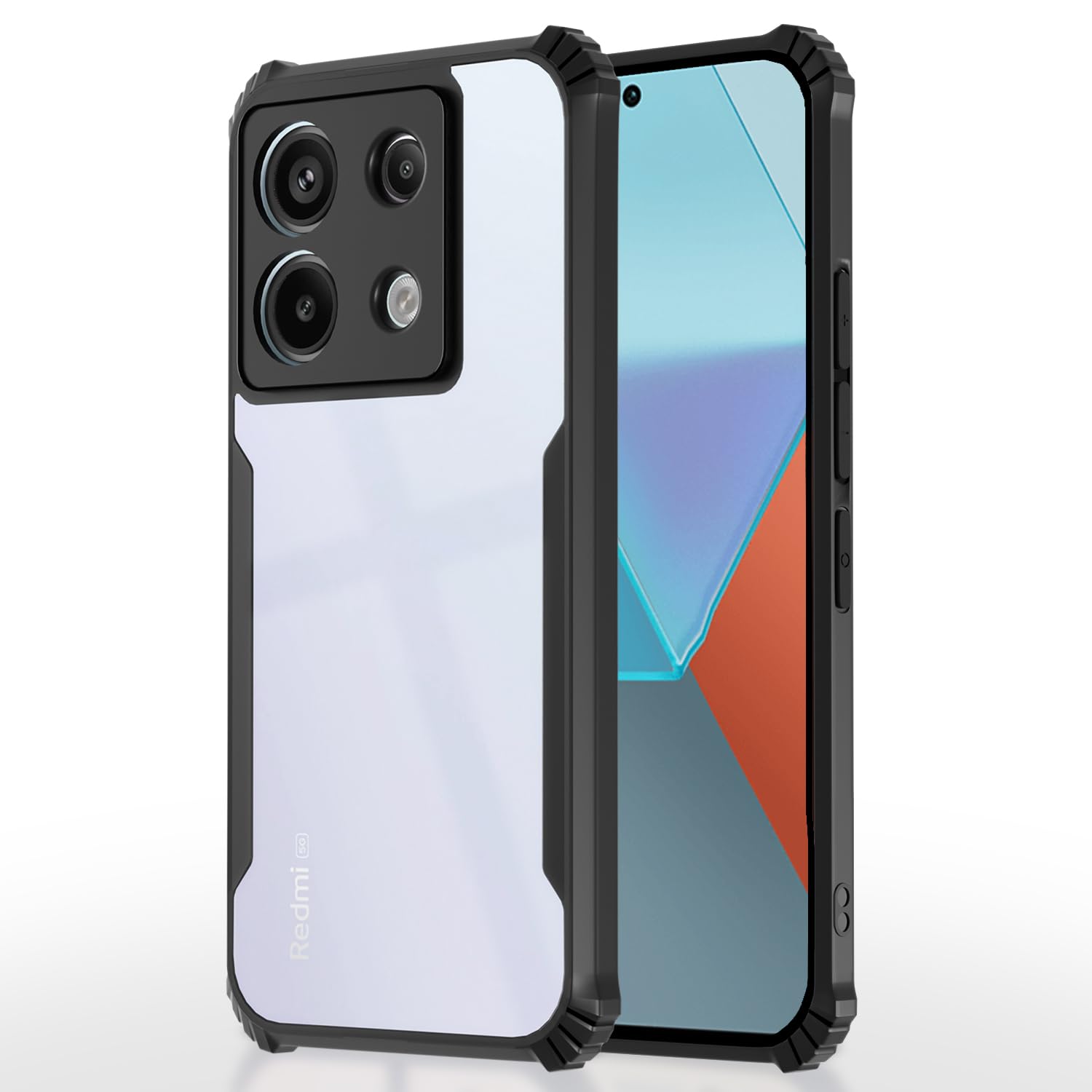 Pikkme Redmi Note 13 Pro 5G Back Cover | Crystal Clear Transparent Back | Ultra Hyrbid | Full Camera Protection | Raised Edge | Bumper Back Case (Black) (B0CS3B1B7J) Amazon Price History, Amazon Price Tracker