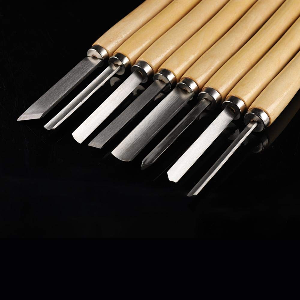 Tornio in legno Set tornitura, 8pz Tornio a scalpello Set tornitura Utensili per legno Sgorbio inclinazione Partimento
