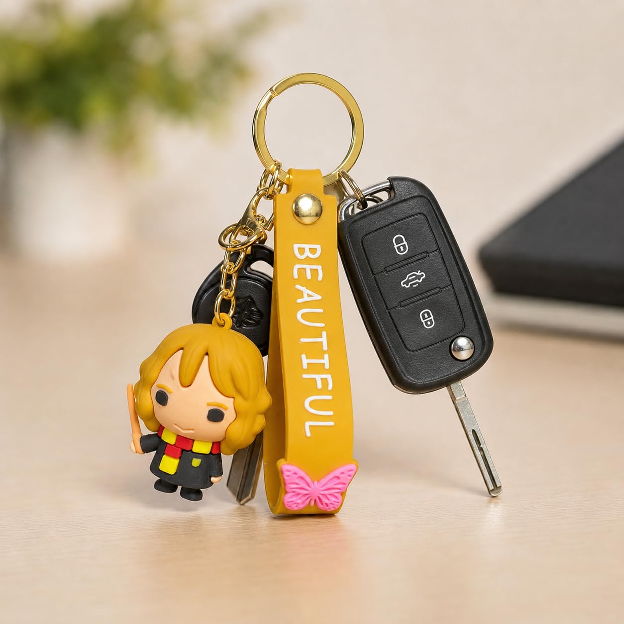 DIGITAL DREAMS Cartoon Keychain for Kids School Bag | 3D Silicone Rubber Character Key Chain Key Ring | Cute Bag Charm | Lightweight