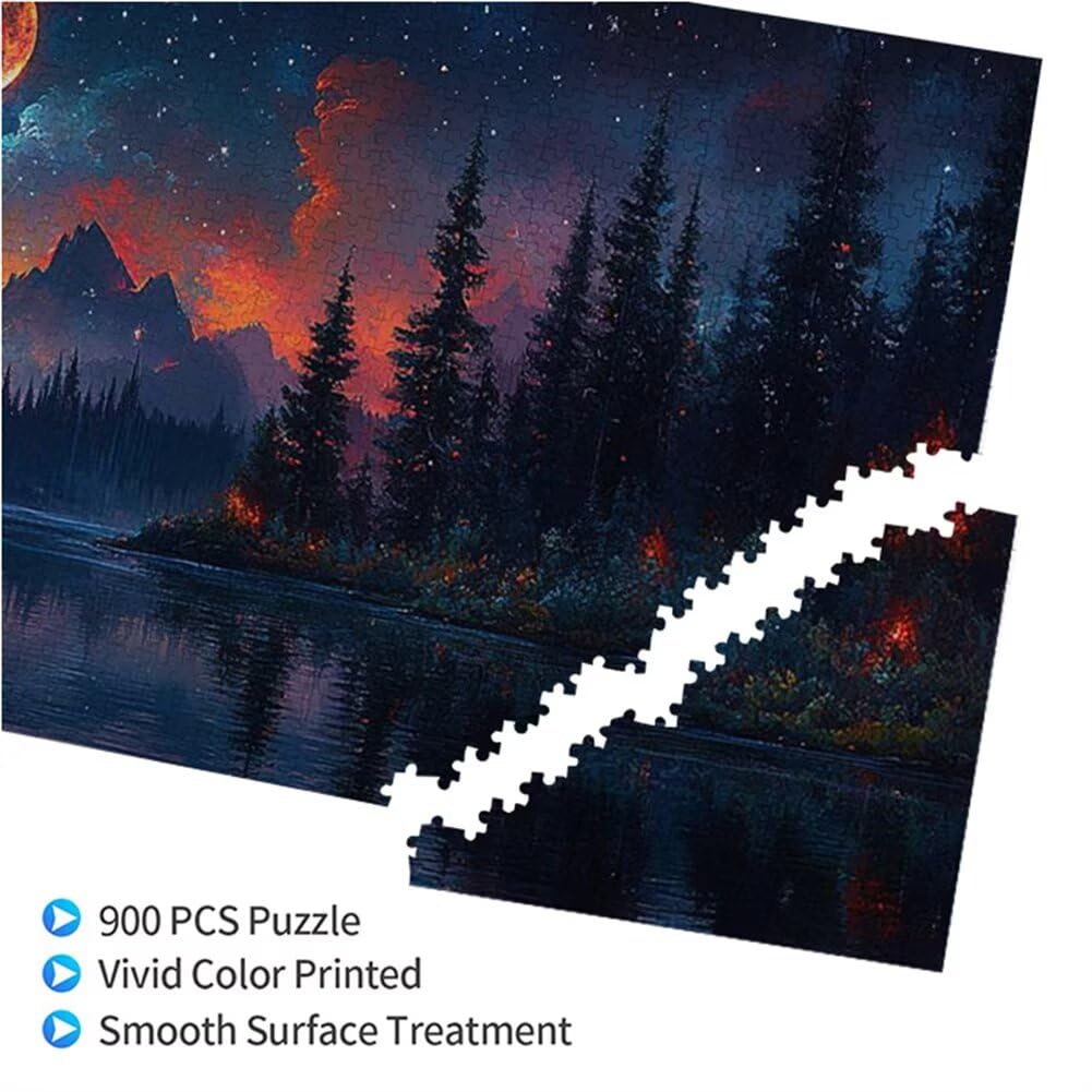 Puzzle Paysage 900 Pieces Montagnes Puzzle Adultes 87 x 34 cm DIY Difficile Classiques Jigsaw Panoramique, Adulte Jeu éducatif, 2025 Bois Jigsaw Art Impossible Famille Challenge, Femme Cadeau T-3