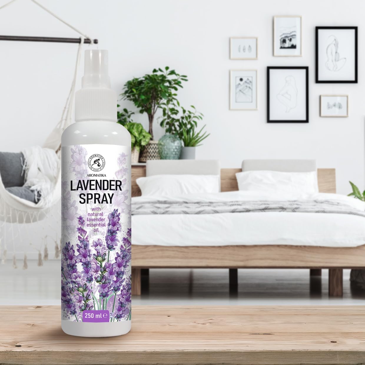 Lawendowy Spray z Olejkiem - 250ml - do Spania, Poduszek i Bielizny - Relaksujący Odświeżacz do Szafy z Lawendą