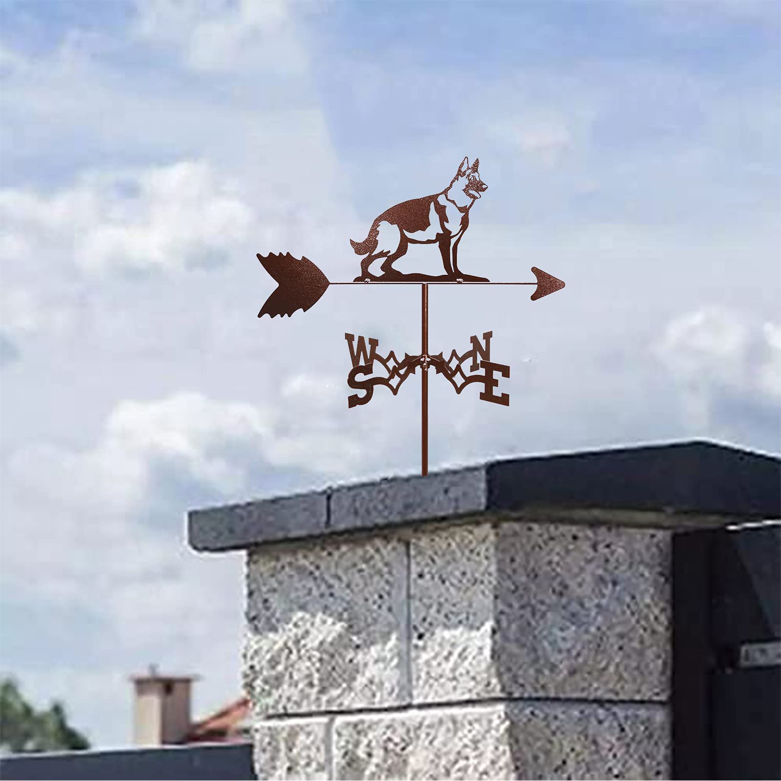 ANCNA-U Handmade Iron Weather Vane - Retriever Dog Design, Anti-Rust