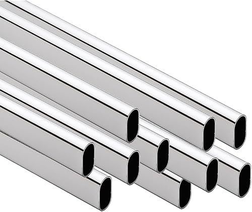 Miniatura 6 de Barra ovalada de armario de 60 pulgadas (0.591in x 1.181in)  Paquete de 5  Cromo