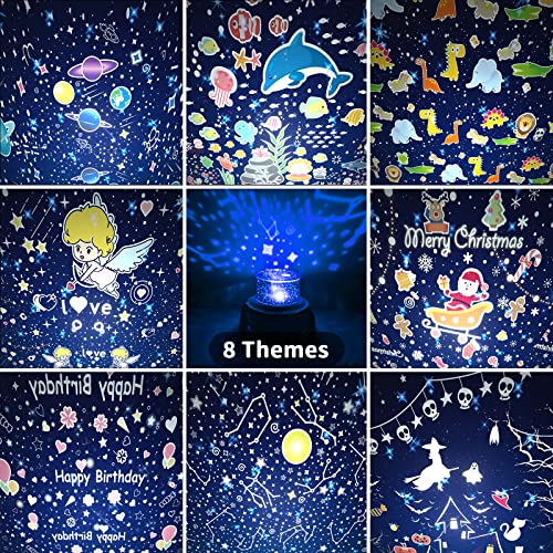 Night Light Projector For Kids - Bedroom Star Projector With Galaxy Planets, Animals Dinosaur World, Constellations, Birthday, Sea World, Christmas, Cupid, Halloween Themes, Gifts For Boys, Girls #TOP4