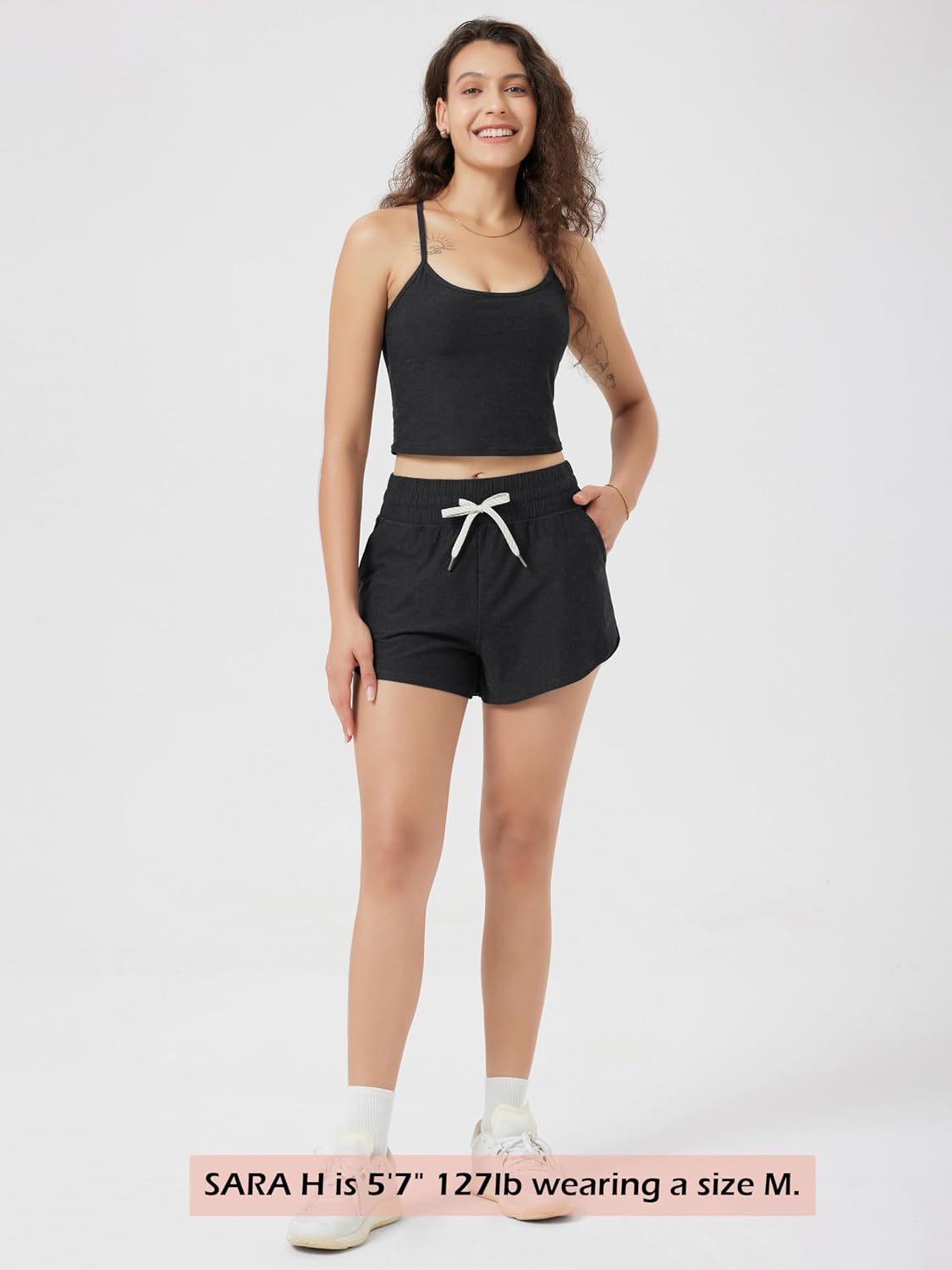 ODODOS Women's Performance Shorts Ultra Soft odSTRATUM Tech Mid Rise Relaxed Shorts with Pocket 3" Inseam Moisture Wicking