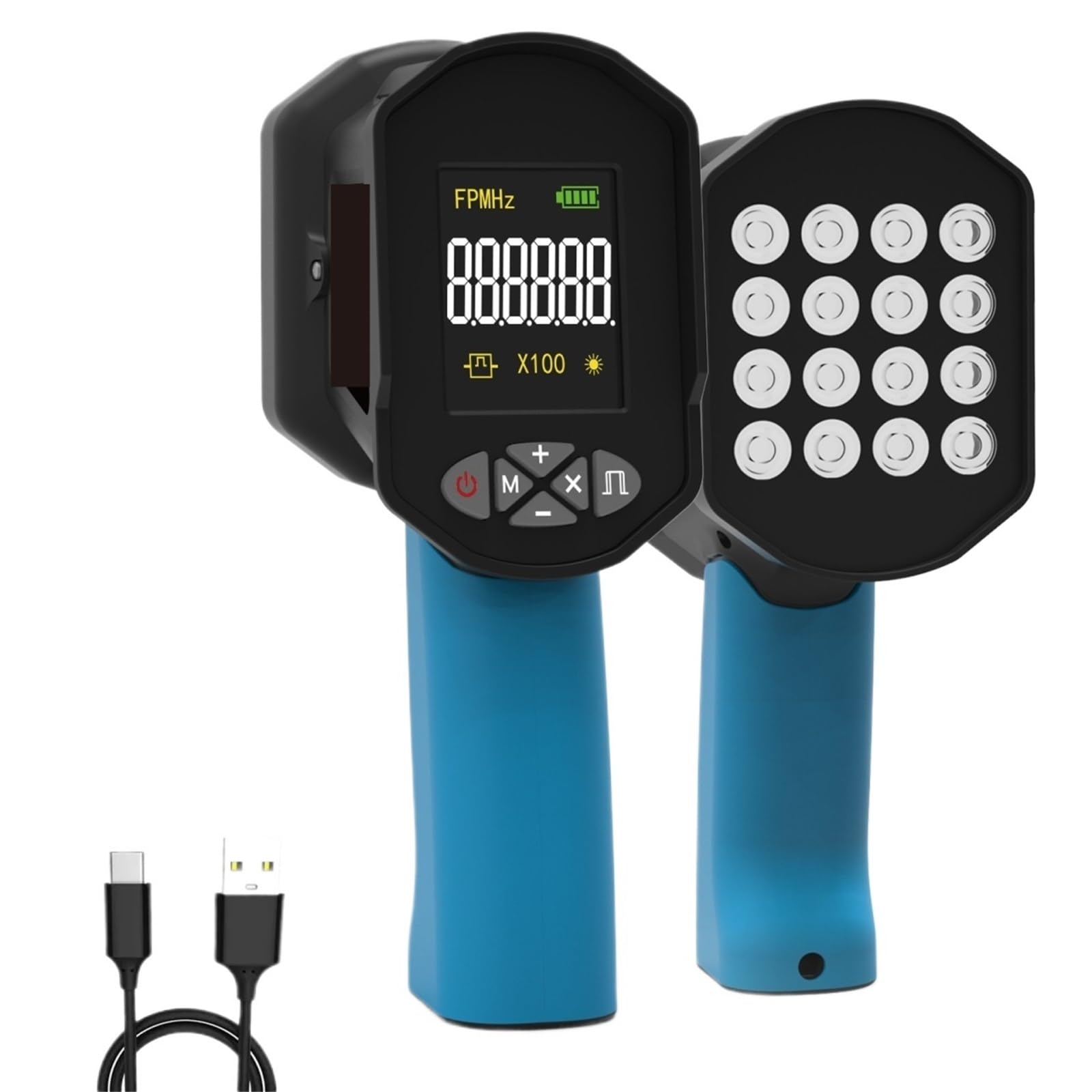Estroboscopio digital de mano de 60-99999 FPM, tacómetro sin contacto con flash LED recargable de alta precisión al 0,001%.(HP-8000B)