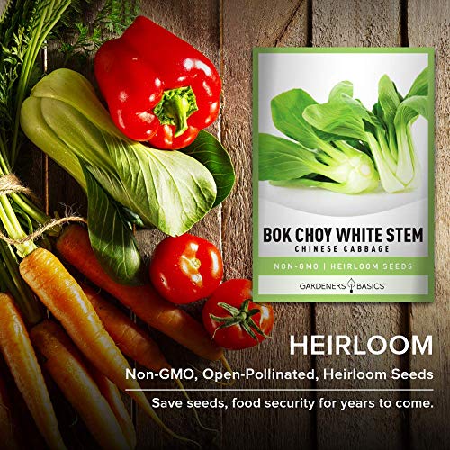Bok Choy Chinese Cabbage Seeds For Planting - (Pak Choi) Heirloom, Non-Gmo Vegetable Variety- 1 Gram Seeds Great For Summer, Spring, Fall And Winter Gardens By Gardeners Basics #TOP5