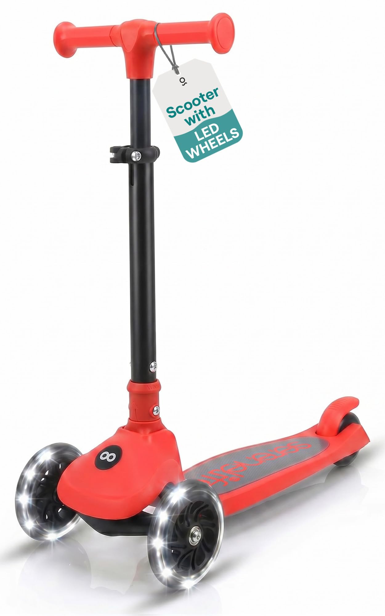 SereneLife 3 Wheel Scooter for Toddlers and Kids – Foldable Kid Scooter with LED Wheels,…