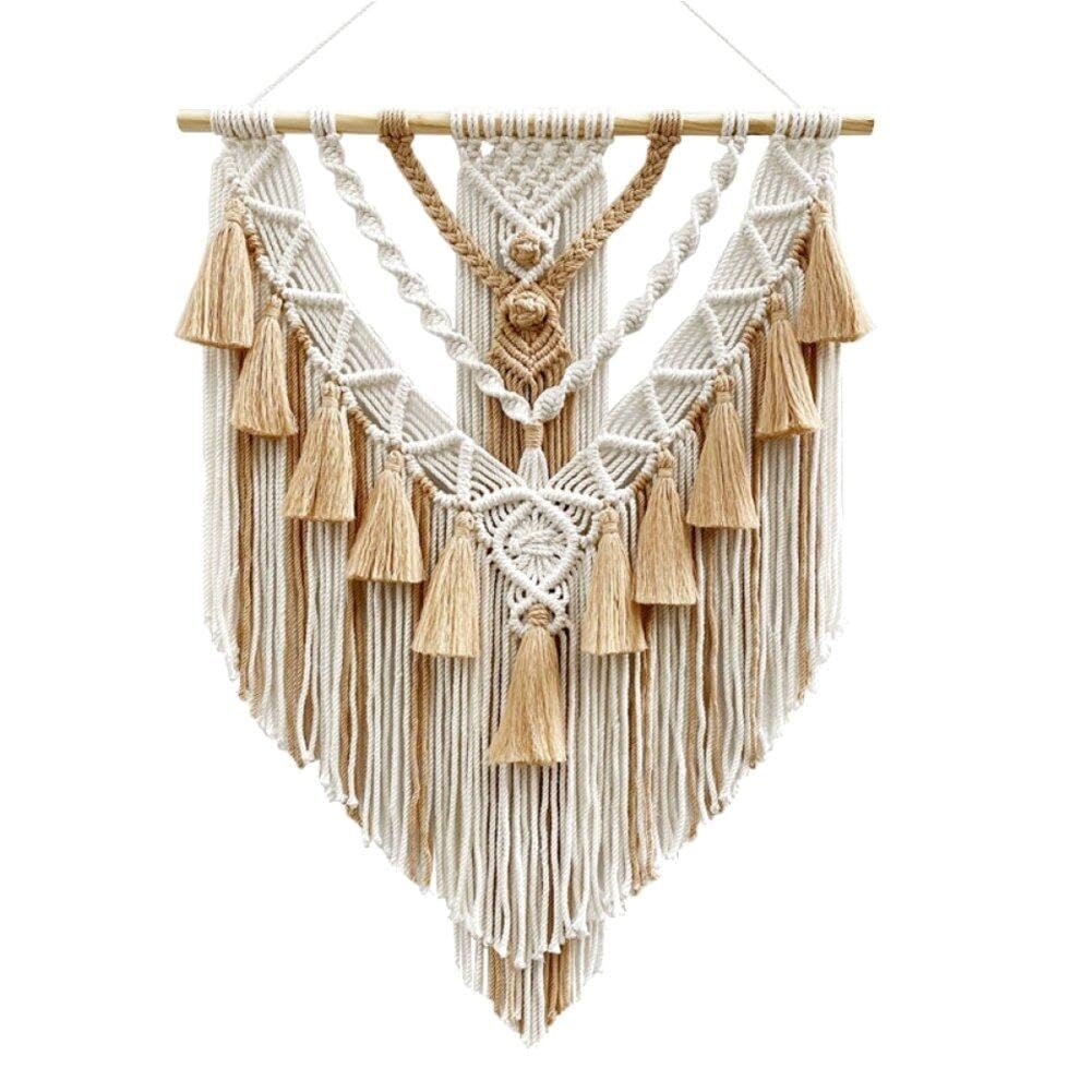 Macrame mur suspendu coton tissé main filet déco chambre coucher