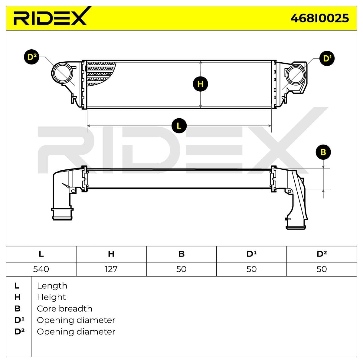 RIDEX 468I0025 Intercooler Compatible con BMW 3 Sedán E46 Gasóleo