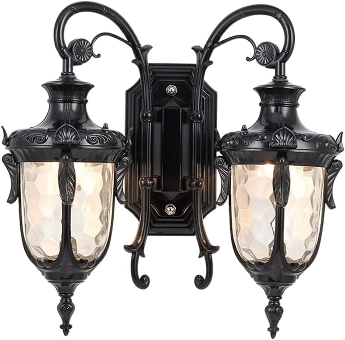YUANCHUTOP European Waterproof Outdoor Wall Light,2-Heads AlumiExpression artistique m Metal Victoria Sconce,E26 Minimalist Villa Courtyard Terrace Garden Exter l s Lantern Lamp,Gate Balcony Corrido