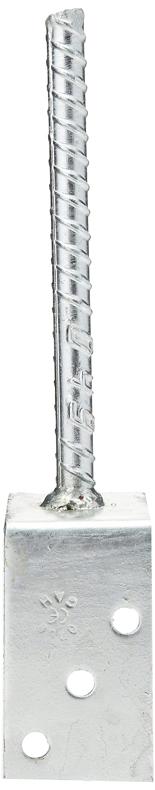 Alberts Steel 213954 L-Post Support | With Concrete Anchor Made Of Rippled | Hot-Dip Galvanised | Width 80 Mm | Length Rippled 200 Mm