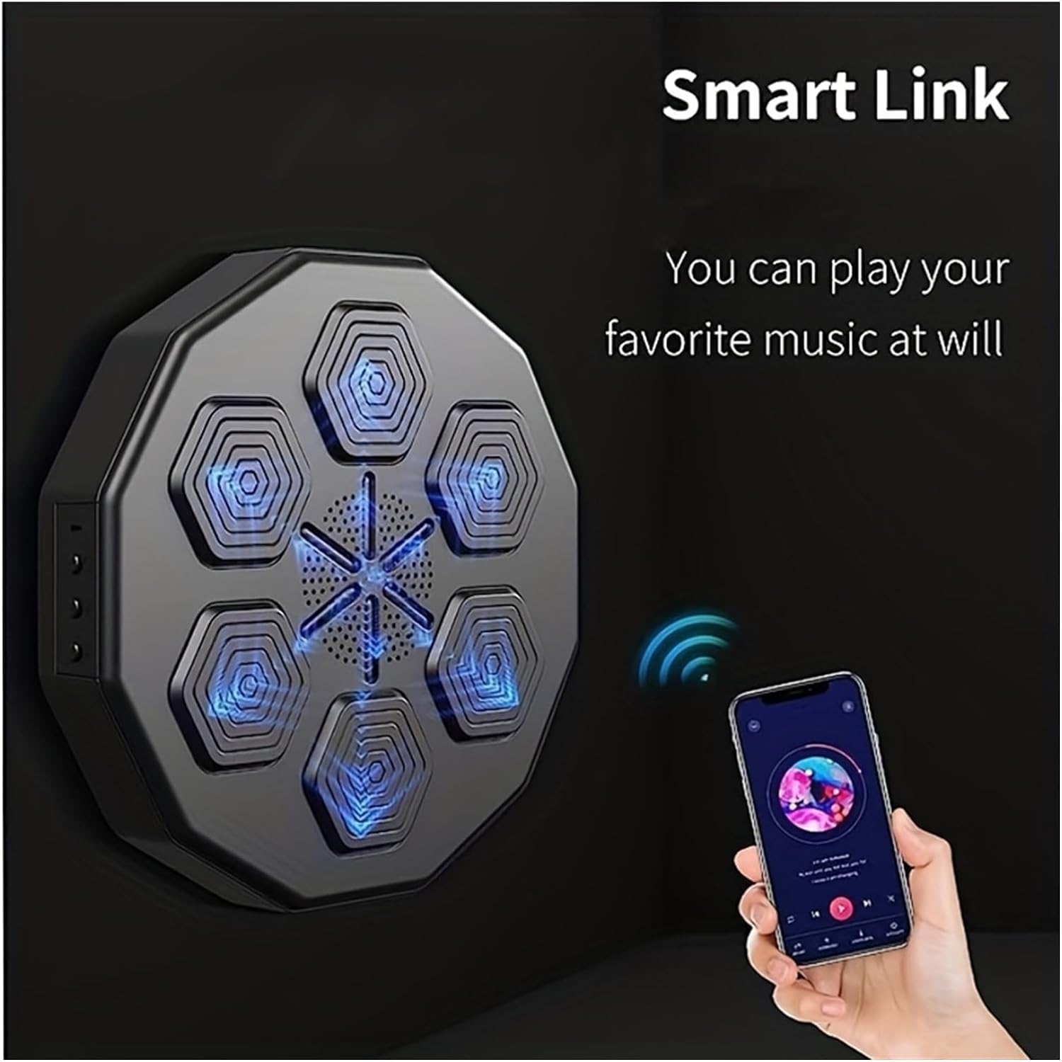 Guanti Mma Music Boxing Machine Con LED E Bluetooth - Macchina Da Boxe Musicale Per Adulti E Bambini, 12 Velocità Macchina Da Boxing Musicale