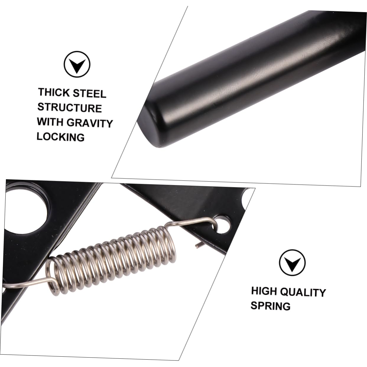 Loquet de Portail Autobloquant Noir pour Montage sur Poteau