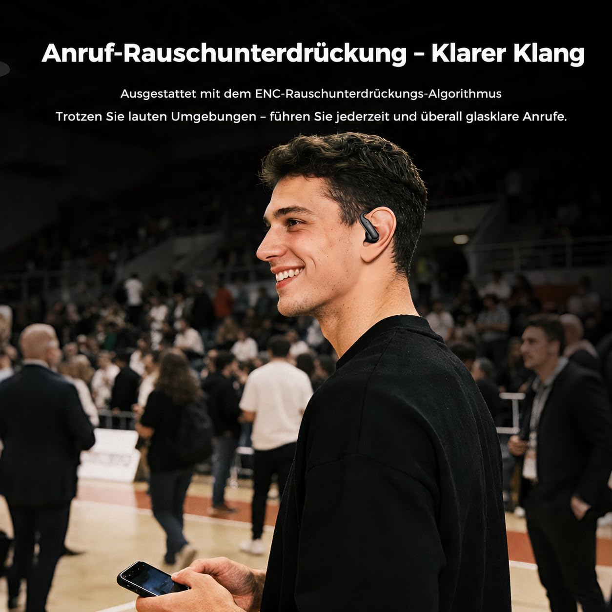 MINISO MS219 Kopfhörer Sport 2026 Neueste, Ohrhörer Bluetooth 6.0 mit Ohrbügel, In Ear Kopfhörer Bluetooth Sport, 48h Akkulaufzeit mit 10-Min-Schnellladung, IPX5 Wasserdicht für Laufen Fitness Arbeit