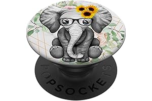 Cute Elephant Sunflower PopSockets: Brighten Your Phone with a Whimsical Grip