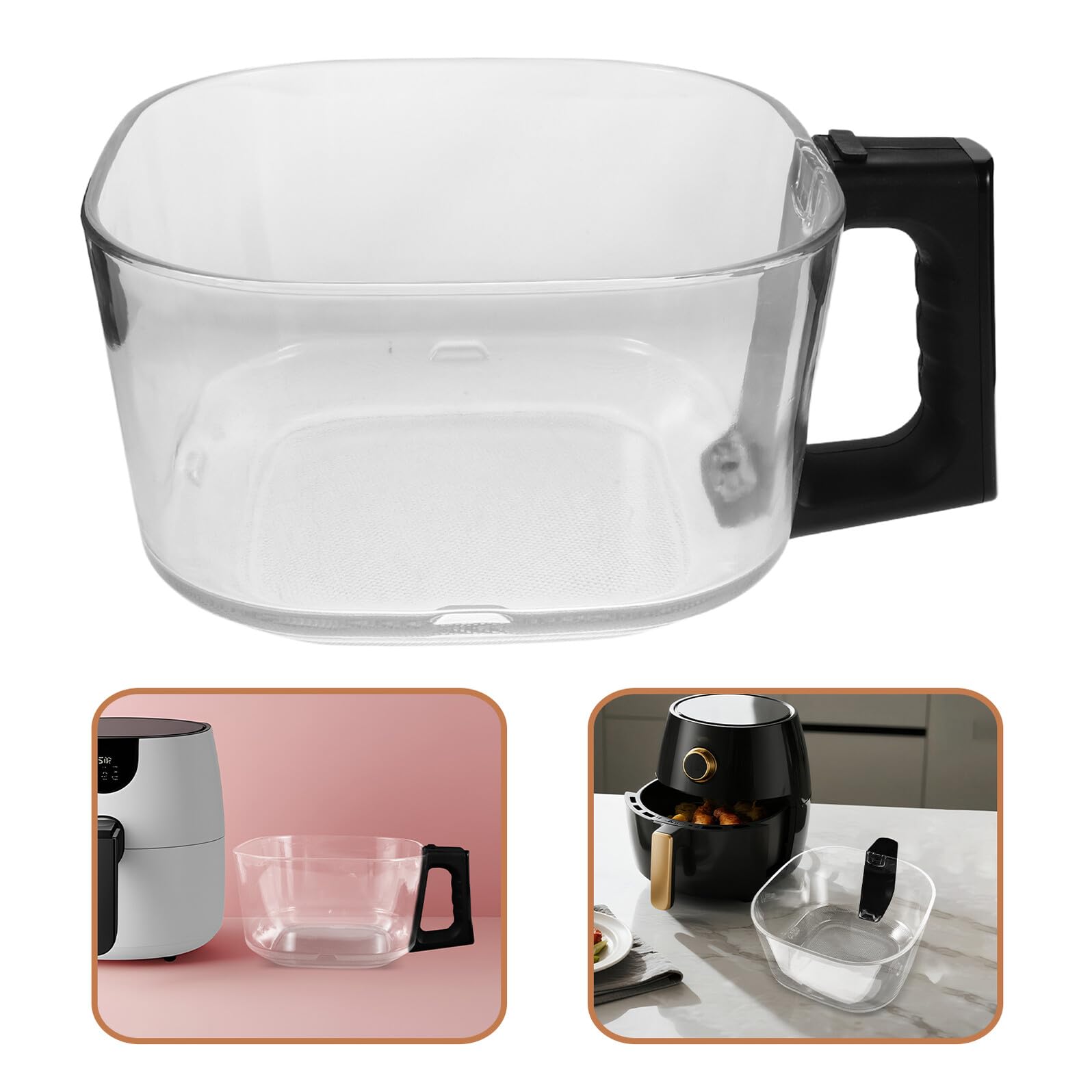 Patelnia Do Pieczenia z Frytkownicą Powietrzną Przybory Kuchenne Akcesoria Do Pieczenia Air Fryer Baking Pot Transparent
