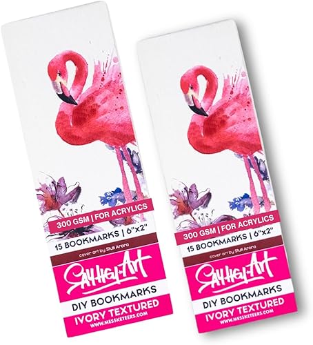 Marcapáginas texturizadas marfil de 300 GSM para acrílicos y tintas, y bellas artes - para artistas profesionales (paquete de 2)