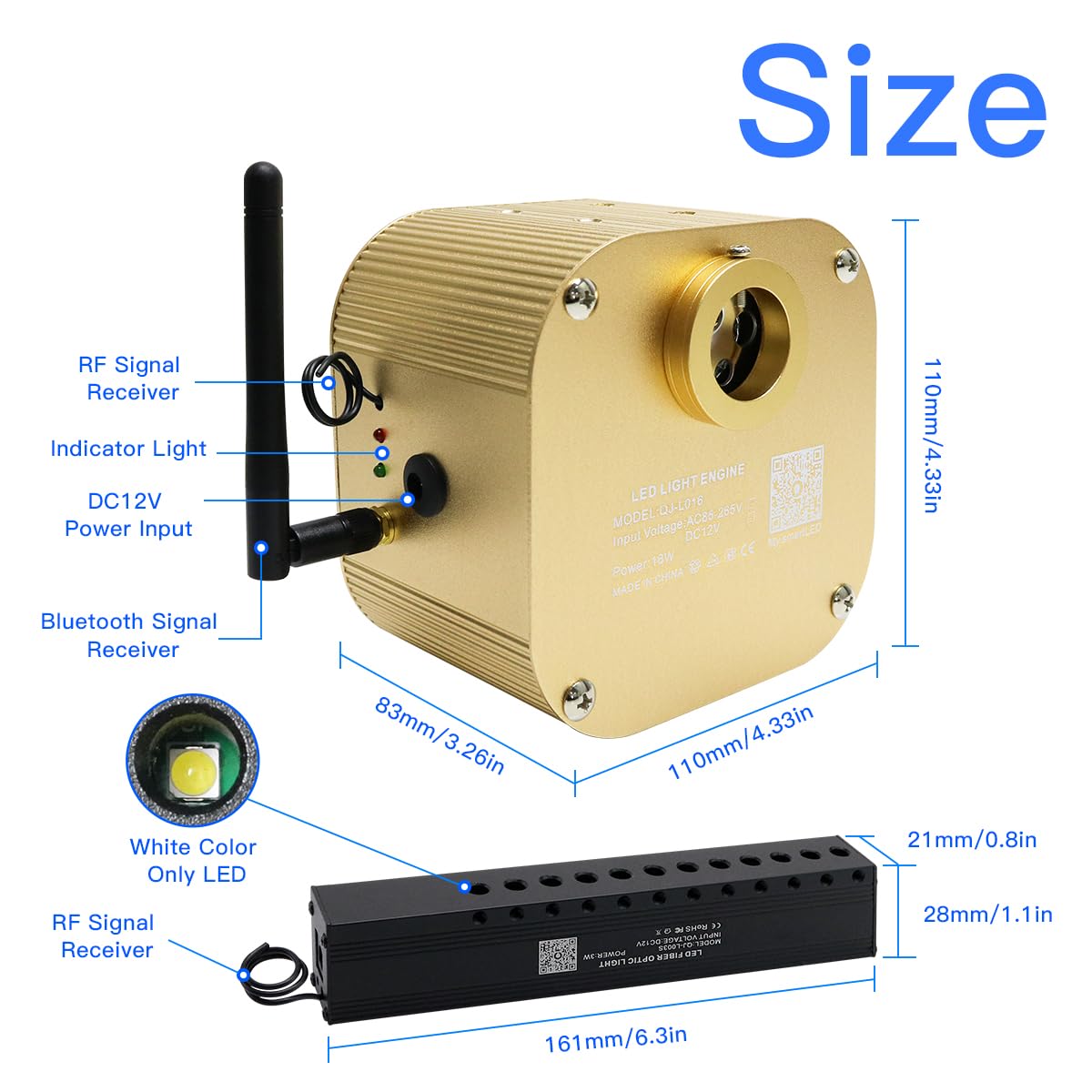 Ceiling Star Project Shooting Stars Fiber Optic Light Kit With Remote - 60  LED Meteor Effect For Ceiling \u0026 Car Headliners Fiber Optic Star Kit, image size:1200x1200