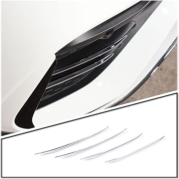 TINKI Car Front Fog Light Lamp Decoration Strip Cover Trim Compatible for Mercedes-Benz W206 C-Class C200 C300 Base Sport Sedan 4-Door 2022 2023 Exterior Accessories ABS Plastic, Bright Silver