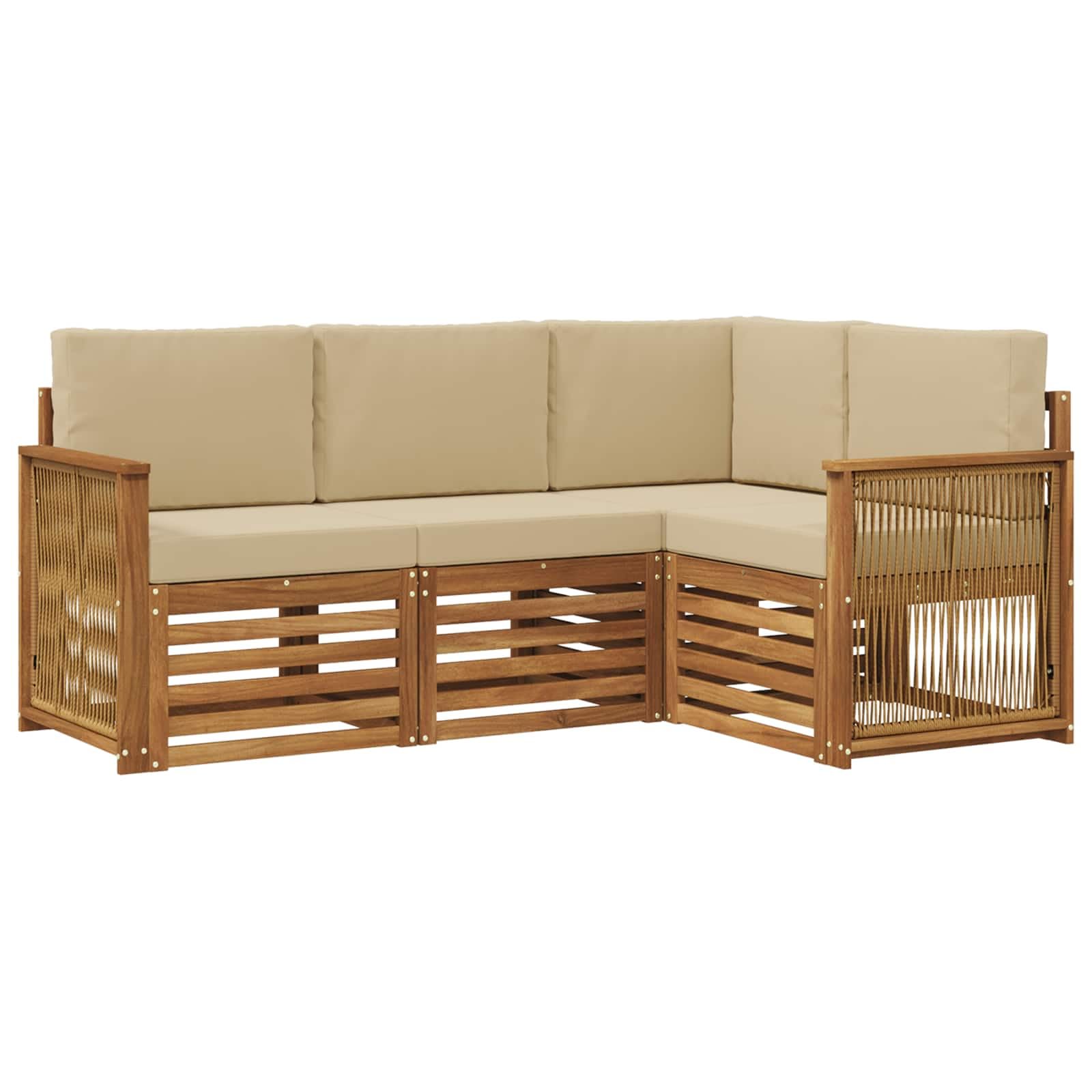 Canapés en bois d'acacia massif vidaXL : salon de jardin design avec coussins de confort