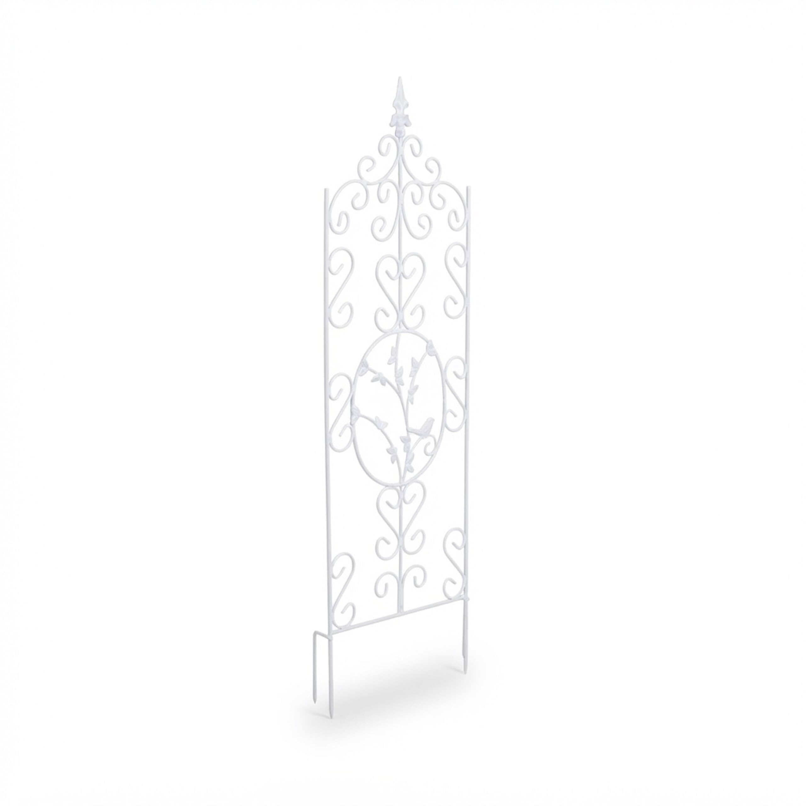 Relaxdays Treillis pour Plantes grimpantes, Lot de 2, métal Blanc, autoportant, H x L : 116 x 35 cm