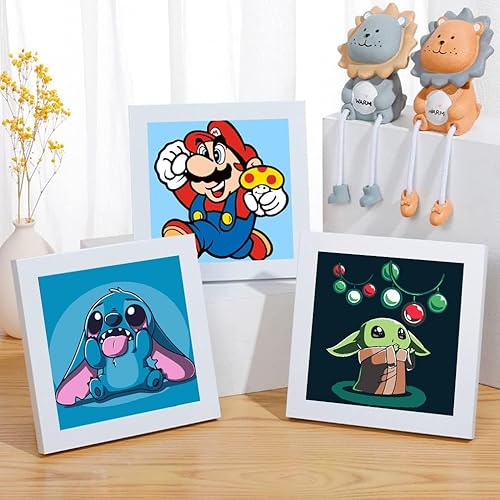 Miniatura 3 de tigdtiu Paquete de 4 pinturas por números para niños, dibujos animados, pintura por números para niños de 4 a 8 a 12 años, pintura acrílica fácil de