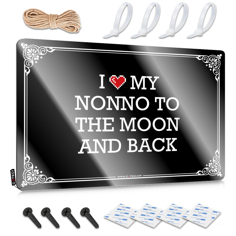 Funky Room Decor, Cool Wall Art Funny Soft Area Wall Decor, Americana Rustic Metal Tin Sign For Man Cave | Bathroom Holiday Gift Custom I Love My Nonno To The Moon And Back(30X40CM)