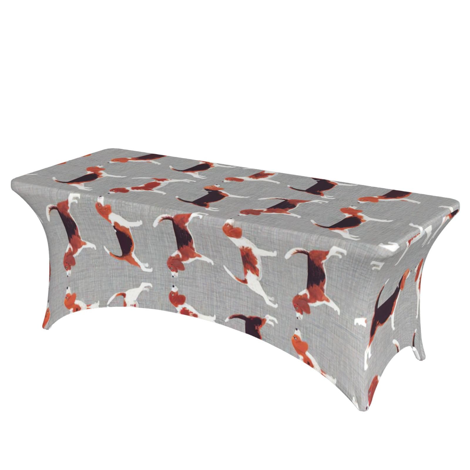 Housse de table extensible rectangulaire élasthanne 1,8 m motif Beagle