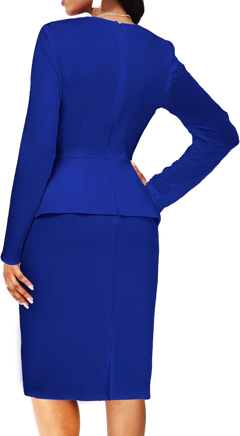 Women's Bodycon Pencil Dress Vintage Teacher Office Modest Business Wear to Work Sheath Suiting Dresses - Image 2