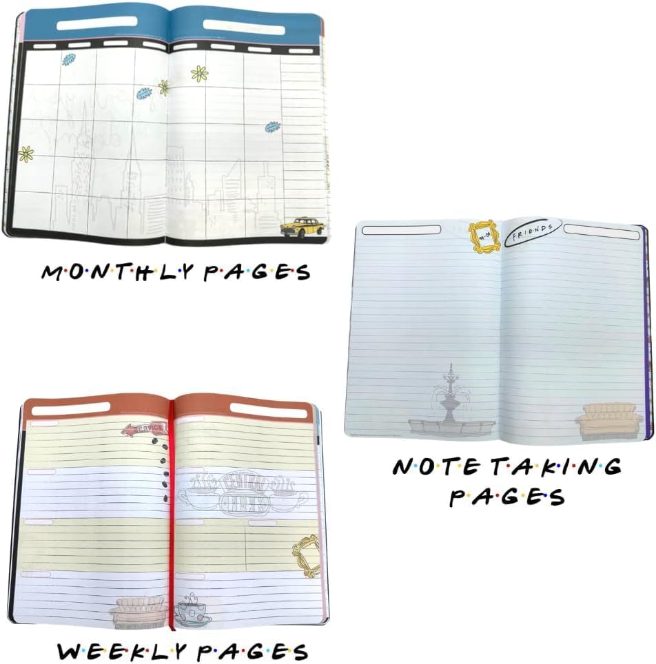 Friends Daily Planner Set - Bundle of a 96 Page Friends T.V. Show Planner for Daily Management, & More | Stationery Office Supplies for Adults image 2 of 6 B0F4L524BW