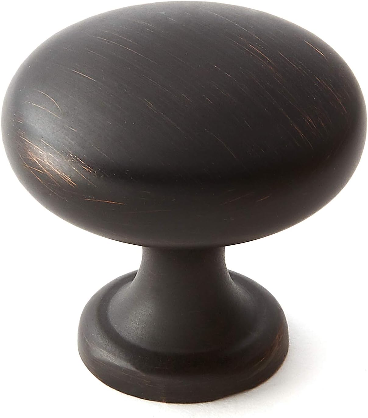 25 Pack Solid Round Kitchen Cabinet Knobs Pulls (1-1/8 Diameter) - Dresser Drawer/Door Hardware - Style R125 - Oil Rubbed Bronze