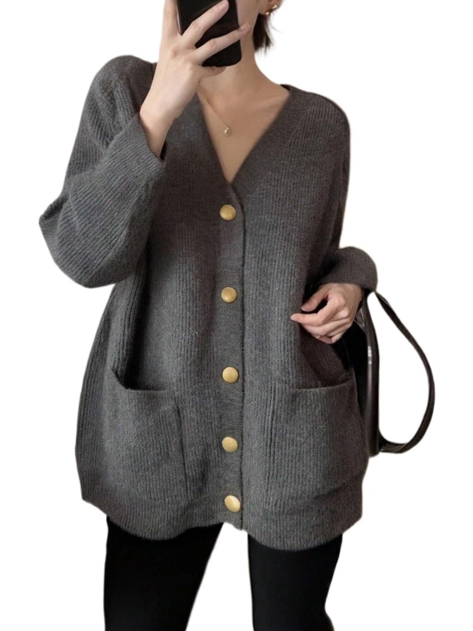 Cardigan for Womens Knit Long Sleeve V Neck Cardigan Spring Fall Clothes